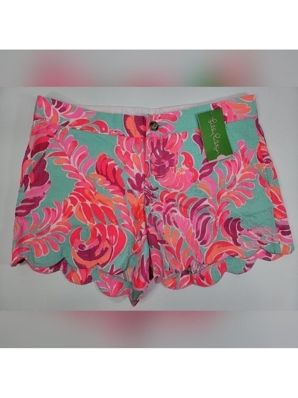 NWT Lilly Pulitzer Buttercup Knit Short Poolside Blue Love Birds Floral Size 2